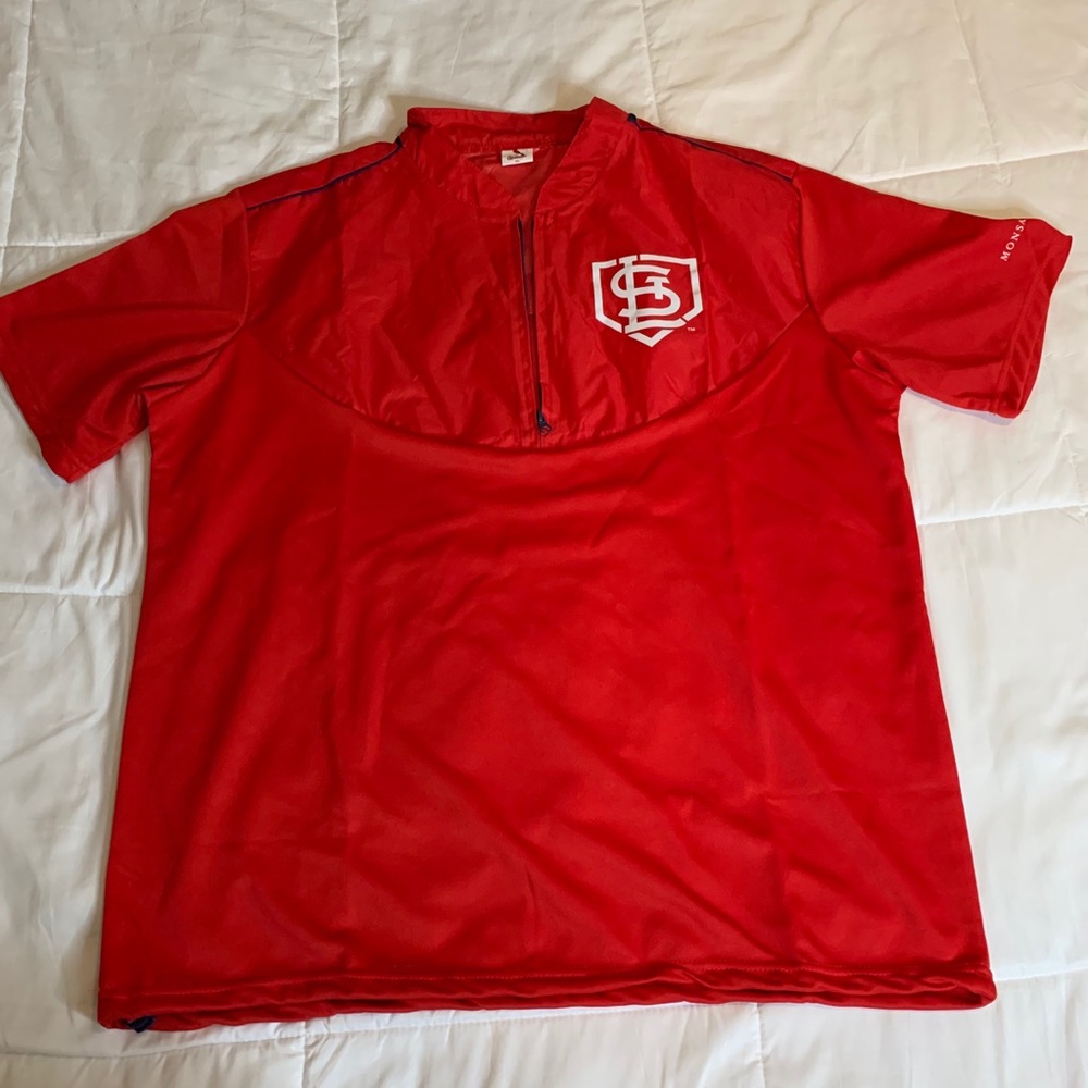 St Louis Cardinals 1/4 Zip Pullover Shirt Size XL